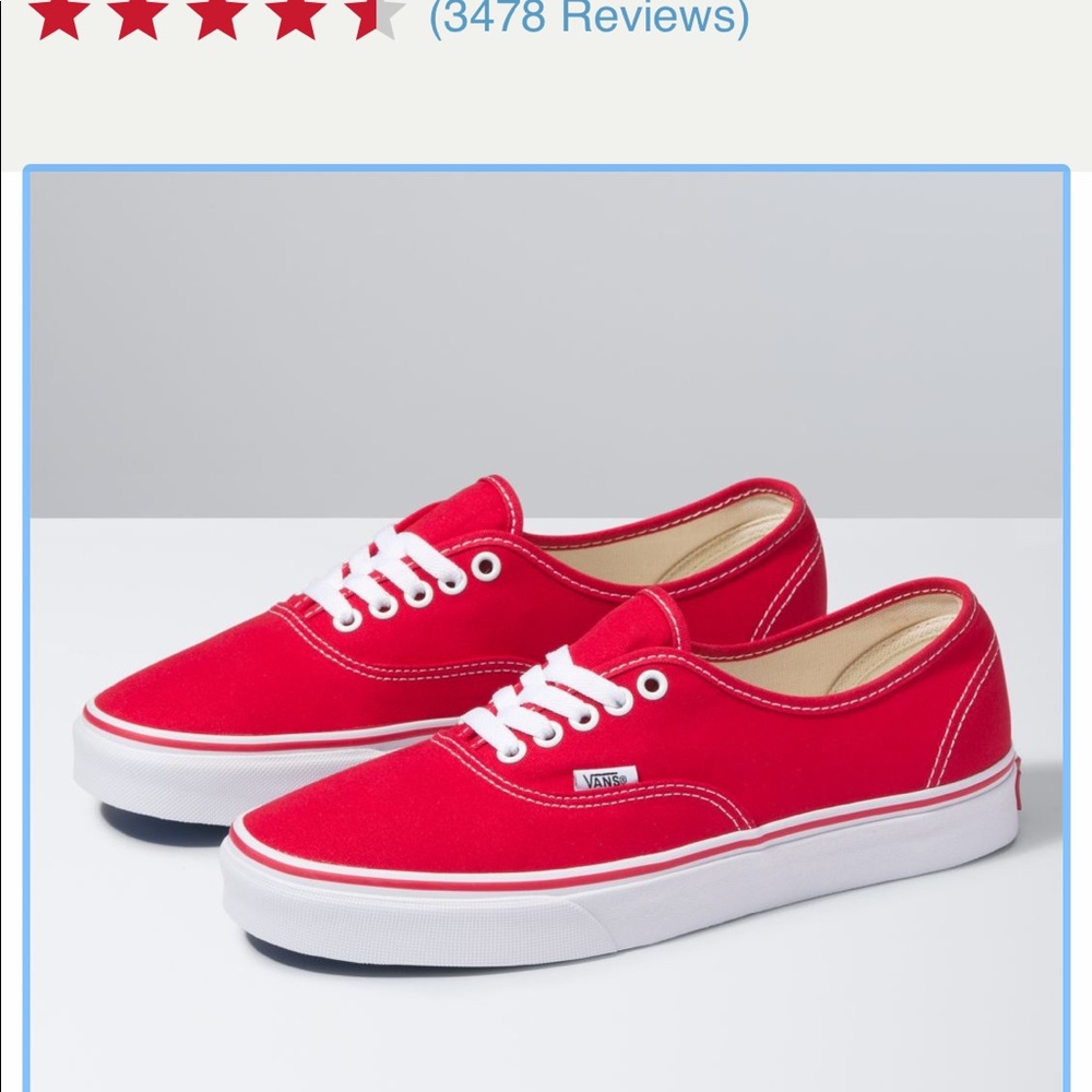 Authentic Vans in Red